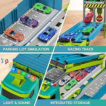 Amazon.com: Carrier Truck Race Track Toddler Toys, Foldable